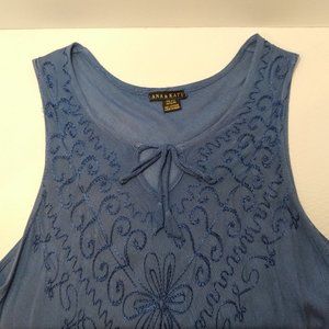 Blue Boho midi gauze dress